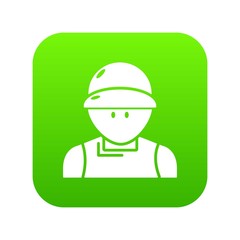 Plumber man icon green vector