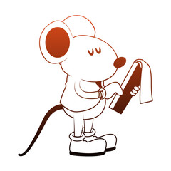 Worker mouse with clipboard vector illustration graphic design