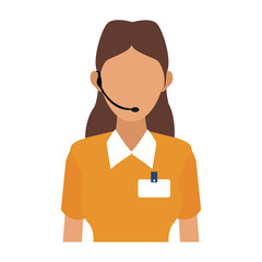 Call center woman agent avatar vector illustration graphic design