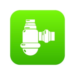 Sewage siphon icon green vector