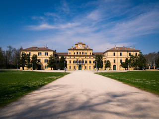 Renaissance style facade of the "garden palace" inside the ducal park of Parma, Italy.