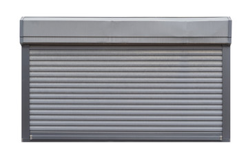 Black metal window shutter isolated on white background