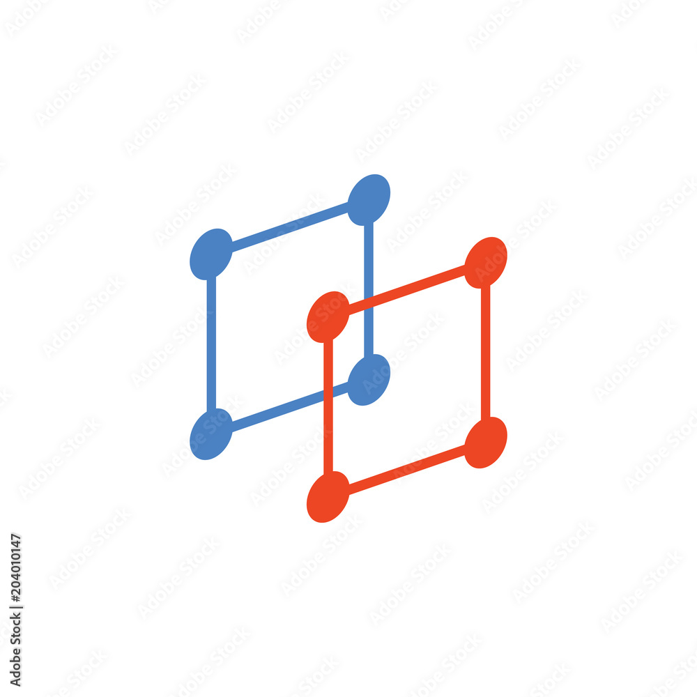 Poster colored squares icon. element of science and laboratory for mobile concept and web apps. detailed sq