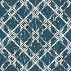 Worn out antique seamless background Square Check Cross Frame Geometry Line