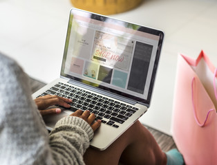 Woman working on a laptop