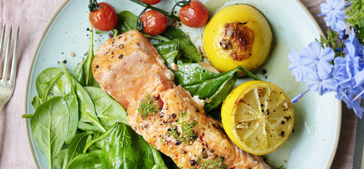 Grilled salmon food photography recipe idea