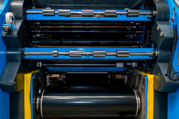 Front view of slitter machine of thermal transfer ribbon film