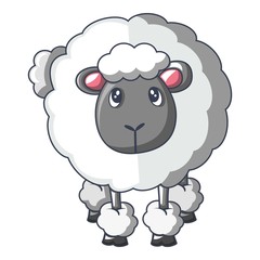 Front of sheep icon, cartoon style