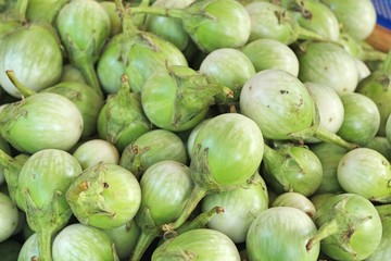 Fresh eggplant green organic at street food