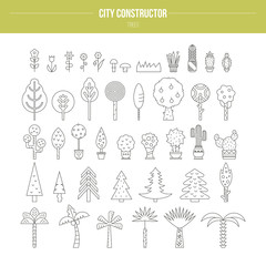 Tree Line Vector Set