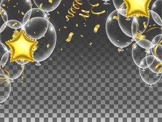 Holiday  background with serpentine design vector illustration balloons Balloons and confetti