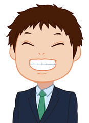 満面の笑みのちびキャラ　男性　タイプC