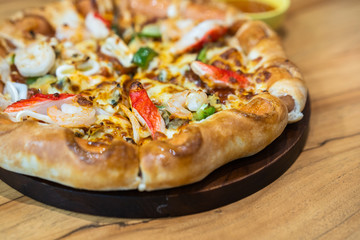 pizza with seafood