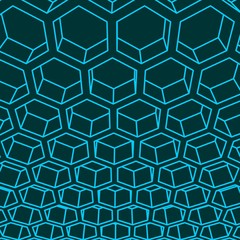 Obraz na płótnie Canvas Perspective view on honeycomb. Hexagon pattern background. Isometric geometry