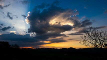 Por do sol visto no Vale do Paraíba 