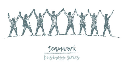 Business people hands spirit togetherness vector