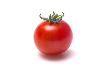 Fresh Red Cherry Tomatoes on a White Background