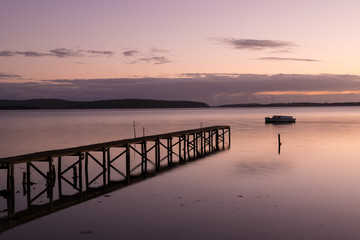 Fototapeta na wymiar dawn at the harbour St Helens