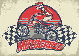 vintage motocross design - obrazy, fototapety, plakaty