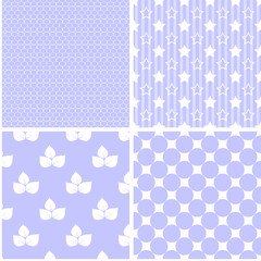 Pastel retro different vector seamless patterns