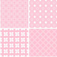 Retro different vector seamless patterns.