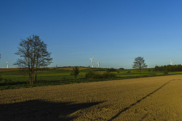 pola, łąka, wiatraki  © wedrownik52