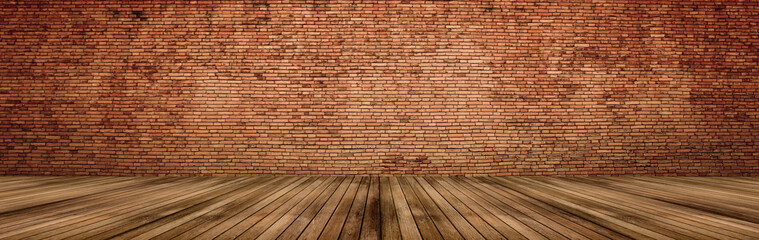 room with wooden floor and old wall