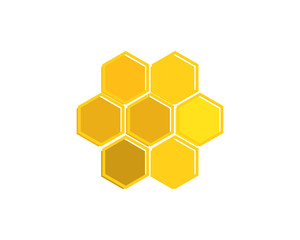 Cells Bees Honeycombs Logo Icon Golden Color