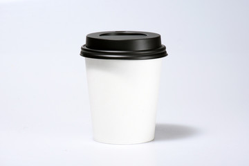 White paper coffee cup isolated on white