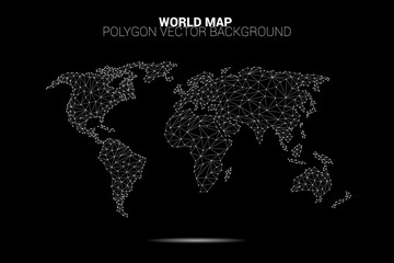 World map dot connection line polygon: concept of digital world, Data connection © Panithan