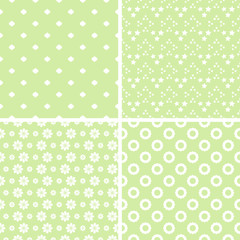 Baby pastel different vector seamless patterns.