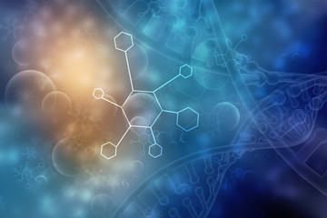 3d render of dna structure, abstract background