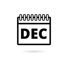 December calendar icon, Calendar sign, December month symbol