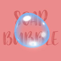 Soap bubble vector background with text.