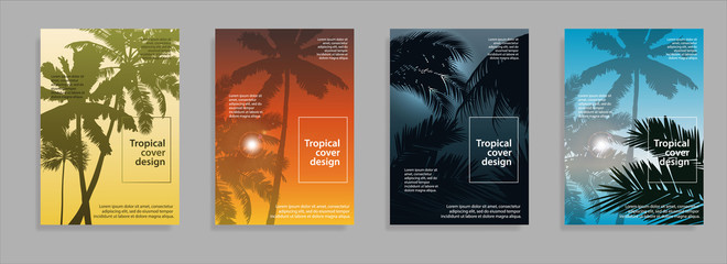 Minimal tropical covers design. Flyer cover business brochure vector design, Leaflet advertising abstract background, Modern poster magazine layout template, Annual report for presentation