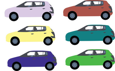 automobili di vario colore per manifesto e pubblicità