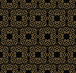 Abstract seamless pattern. Geometric line gold ornament. Ornamental stylish background.
