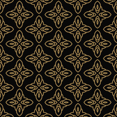 Fototapeta premium Abstract seamless pattern. Geometric line gold ornament. Ornamental stylish background.