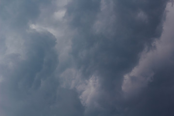 Fototapeta na wymiar Dark clouds before heavy raining 