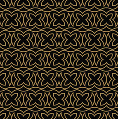 Abstract seamless pattern. Geometric line gold ornament. Ornamental stylish background.