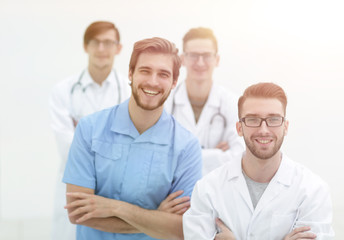 Fototapeta na wymiar smiling team of young doctors.