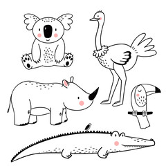 Safari animals vector set