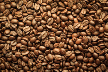 Roasted Coffee Beans background texture. 