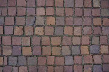 Square tile pavement brown texture 