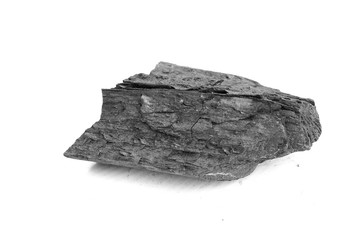 Natural wood charcoal Isolated on white background.