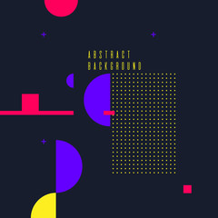Obraz premium Retro abstract geometric background. The poster with the flat figures.