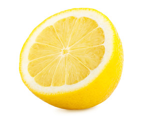 Half lemon citrus fruit isolated 