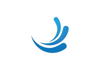 Naklejka na ściany i meble Water Wave Logo Template