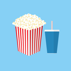 Cinema concept vector popcorn illustration