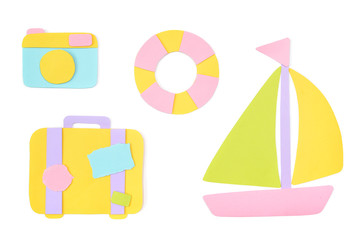 Sailboat paper cut on white background - isolated © niradj